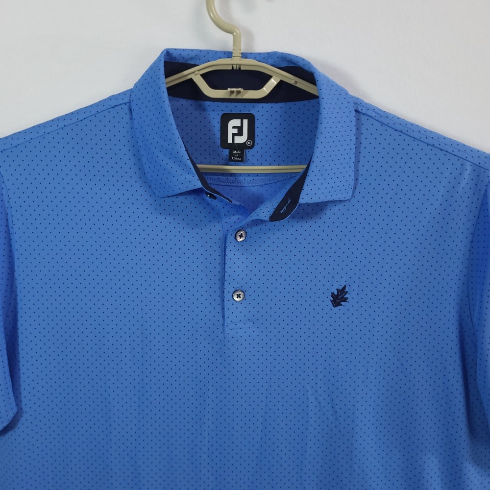 FootJoy Polo Shirt Mens XL Blue Micro Dot‎ ProDry Performance Golf Top